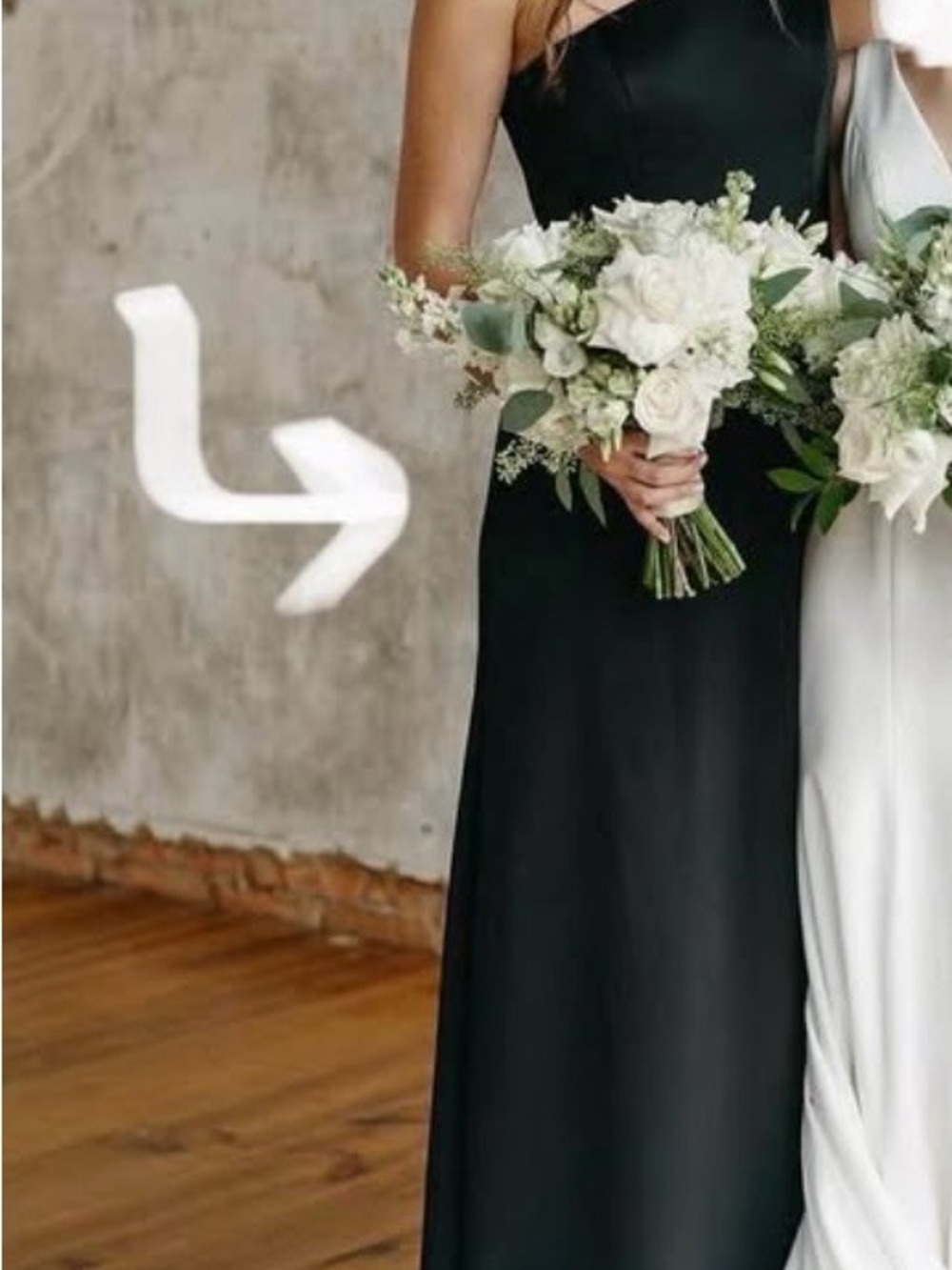 Hayley Paige Occasions Black One-Shoulder Evening Gown